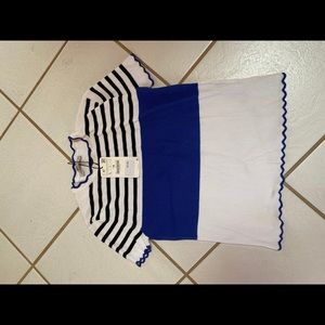 Striped Short Sleeve Sweater